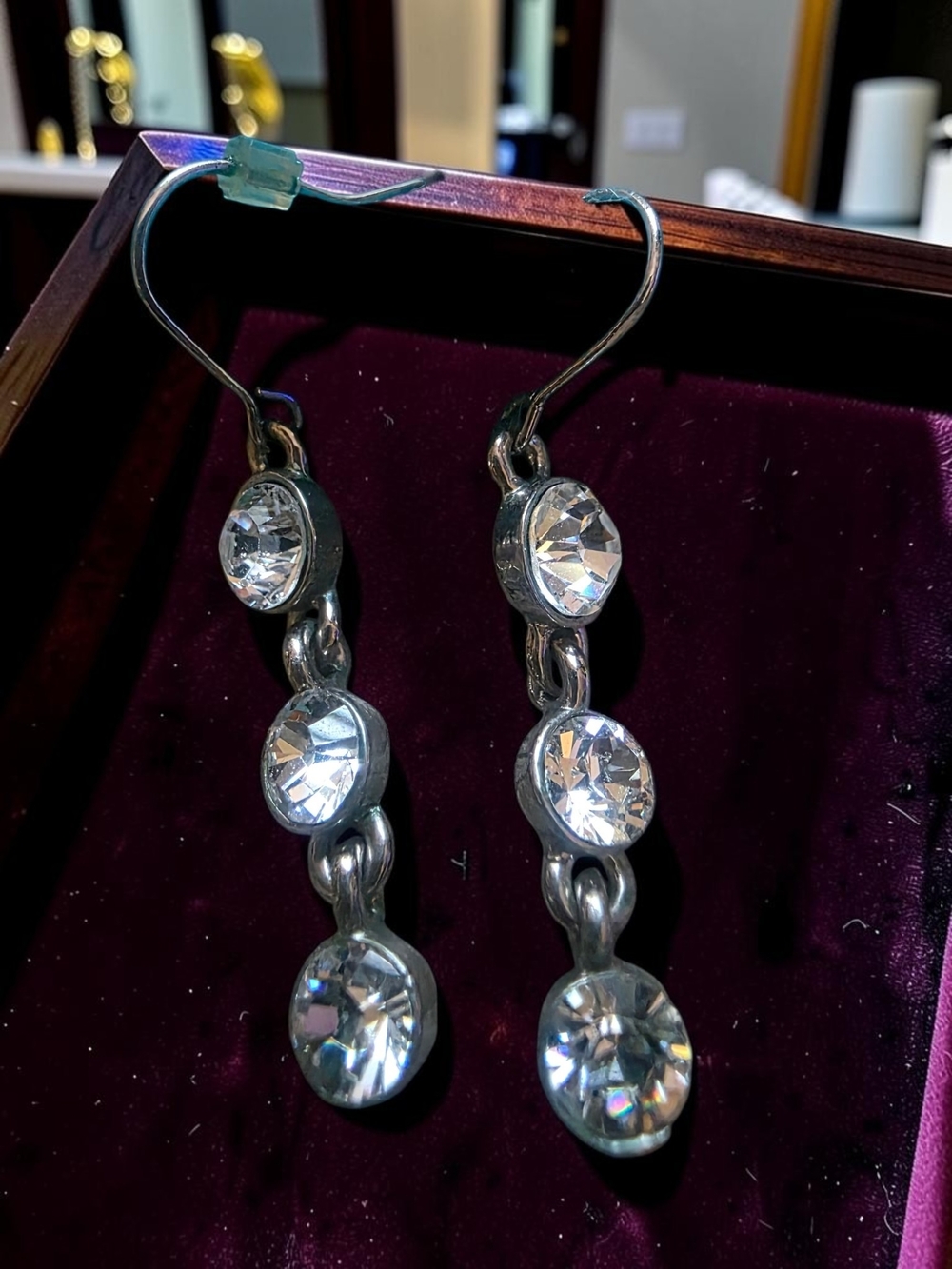 Clear Crystal Drop Earrings - Women Jewelry
